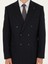 Erkek Koyu Lacivert Slim Fit Çizgili Kruvaze Takım Elbise 50293931-VR100 6