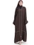 Modal Kumaş Biyeli Abaya Ferace 4470-01 Kahverengi 1