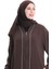 Modal Kumaş Biyeli Abaya Ferace 4470-01 Kahverengi 3