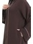Modal Kumaş Biyeli Abaya Ferace 4470-01 Kahverengi 4