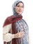Karaca Desenli Cotton Şal 82003-03 Bordo Lacivert 1