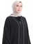 Modal Kumaş Biyeli Abaya Ferace 4470-02 Siyah 3
