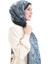Karaca Desenli Cotton Şal 82003-06 Lacivert Krem 2