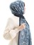 Karaca Desenli Cotton Şal 82003-06 Lacivert Krem 3