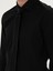 Erkek Siyah Slim Fit %100 Pamuk Yarım İtalyan Yaka Basic Gömlek 50294755-VR046 7