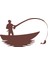 Balık Yakalayan Adam Sticker 17X17 cm Kahverengi 1