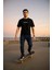 Erkek Slim Fit Los Angeles Baskılı Pamuklu T-Shirt 3