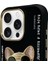 iPhone 16 Pro Uyumlu 3D Gözlük Zincir Köpek Detaylı Nakış İşlemeli Kabartmalı Cool Glasses Kılıf 4