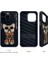 iPhone 15 Pro Uyumlu 3D Gözlük Zincir Köpek Detaylı Nakış İşlemeli Kabartmalı Cool Glasses Kılıf 4
