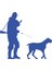 Avcı ve Av Köpeği Sticker 17X17 cm Mavi 1