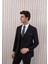 Erkek Slim Fit Sivri Yaka Yelekli Takım Elbise 3