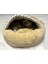 Pet Simit Mağara Yatak Xl - Kedi, Küçük Irk Köpek Yatağı 60X60X18CM Peluş Kumaş Kahverengi, 4