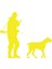 Avcı ve Av Köpeği Sticker 17X17 cm Sarı 1