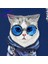 iPhone 15 Uyumlu 3D Gözlük Zincir Handsome Kedi Detaylı Nakış İşlemeli Kabartmalı Cool Glasses Kılıf 2