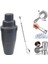 5 Parça Kokteyl Seti Shaker 700 ml Jigger 3/6 cl Tokmaklı Bar Kaşığı Bar Süzgeci Buz Maşası 1