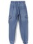 Bağcıklı Kargo Cep Erkek Çocuk Jogger Denim Jean Kot Pantolon Mavi 001-0002064 2
