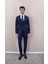 Erkek Likralı Slim Fit Sivri Yaka Yelekli Takım Elbise 1