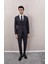 Erkek Likralı Slim Fit Sivri Yaka Yelekli Takım Elbise 1