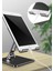 Masaüstü Telefon Tablet Standı Ağır Metal Taban, Katlanabilir, 180° Dönen Çift Dirsekli Tutucu Gümüş 5