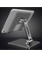 Masaüstü Telefon Tablet Standı Ağır Metal Taban, Katlanabilir, 180° Dönen Çift Dirsekli Tutucu Gri 7