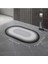 Gri Oval Su Emici Banyo Paspası, Kaymaz Taban, Yumuşak ve Hafif 40x60 cm 1