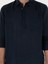 Erkek Lacivert Slim Fit Yarım Düğmeli %100 Keten Gömlek 50288732-VR033 6