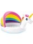 Renkli Unicorn Şekilli Şişme Bebek Havuzu, Gölgelikli, 127x102x69 cm, Pompa dahil değil 2