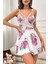 Angel Beyaz Pırıltı Çiçekli Askılı Mini Gecelik 15626 5