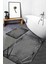 Antrasit Çizgili Mikrofiber Banyo Halısı 2'li Kaymaz Taban, 90x60 cm 1
