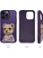 iPhone 14 Pro Max Uyumlu 3D Kıyafet Mor Ayıcık Detaylı Nakış İşlemeli Kabartmalı Fashion Pet Kılıf 5
