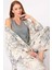 Viskon Çiçek Desenli Nakış Detaylı Sabahlıklı Pijama Takımı 3