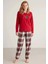 Kadın Uzun Kollu Ekoseli Pijama Takımı 2