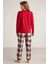 Kadın Uzun Kollu Ekoseli Pijama Takımı 4