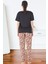 Kadın Marla Leoparlı Kısa Kol Pijama Takımı 1