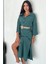 Kadın Oversize Modal Gömlek Elbise – Cepli, Düğmeli, Yazlık Rahat Model Çağla 2
