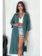 Kadın Oversize Modal Gömlek Elbise – Cepli, Düğmeli, Yazlık Rahat Model Çağla 3