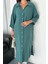 Kadın Oversize Modal Gömlek Elbise – Cepli, Düğmeli, Yazlık Rahat Model Çağla 4