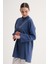 İndigo Reglan Kol Yazlık Modal Gömlek 3