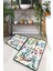 Renkli Banyo Halısı 2'li Set, Kaymaz Taban, 60x100 cm, Polyester 1
