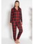 Bayan Termal Önü Düğmeli Ekoseli Pijama Takımı 1