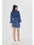 Taşlı Mini Denim Etek 3