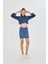 Taşlı Mini Denim Etek 1