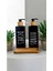 Bambu Standlı Siyah Cam Sıvı Sabunluk Seti, şık ve kullanışlı tasarım, 2'li set 3