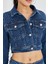 Taş Işlemeli Crop Denim Ceket 2