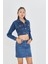 Taş Işlemeli Crop Denim Ceket 5