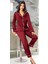 Saten Gömlek Yaka Patlı Pijama Takımı 1