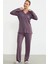 Sementa 76438 Yarım Düğmeli Cep Detaylı Pijama Takım 1