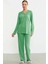 Sementa 76438 Yarım Düğmeli Cep Detaylı Pijama Takım 1