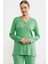 Sementa 76438 Yarım Düğmeli Cep Detaylı Pijama Takım 2