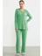 Sementa 76438 Yarım Düğmeli Cep Detaylı Pijama Takım 3